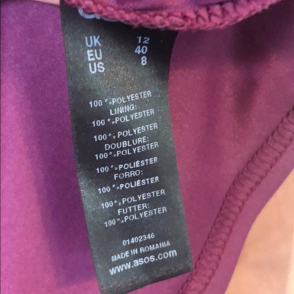 ASOS Cape Back Dress in Plum - Picture 5 of 5